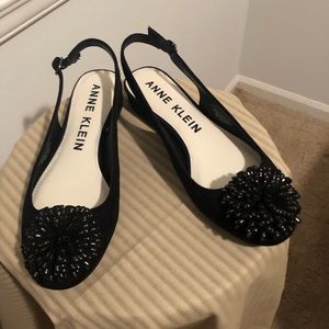 Ann Klein Black Flat Slingback Shoe